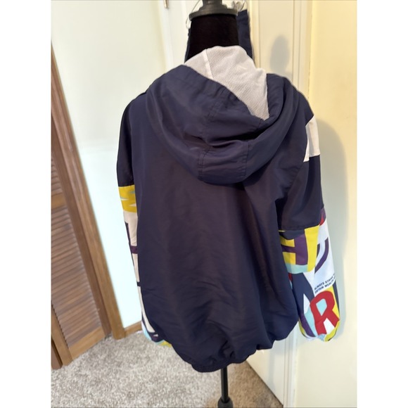 Parish Nation Track Suit Sz Large Pant Med Jacket Blue W Geometric Print Retro - Picture 5 of 16